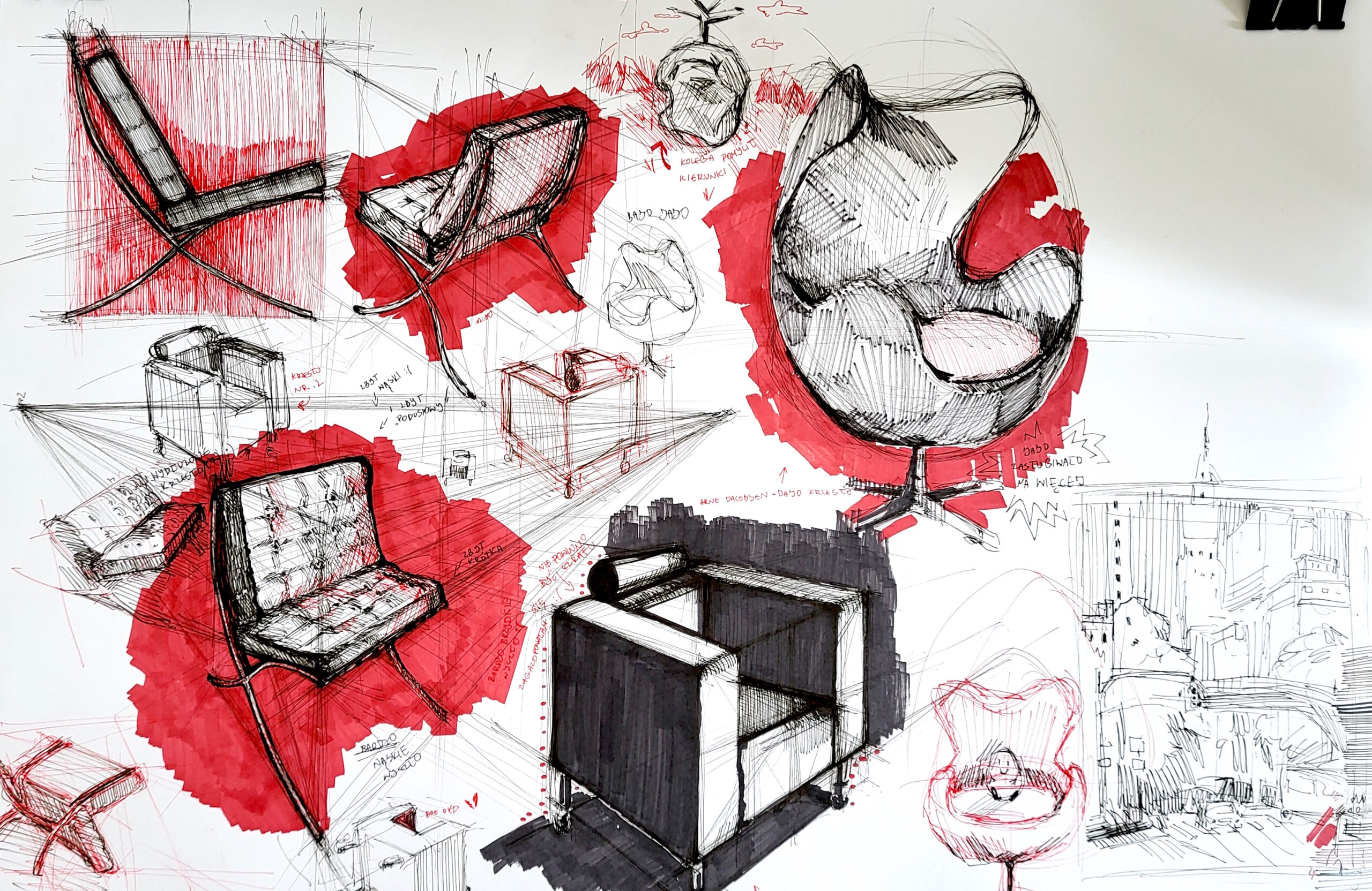 Przykładowa praca do portfolio kandydata - flamaster - nauka rysowania RA