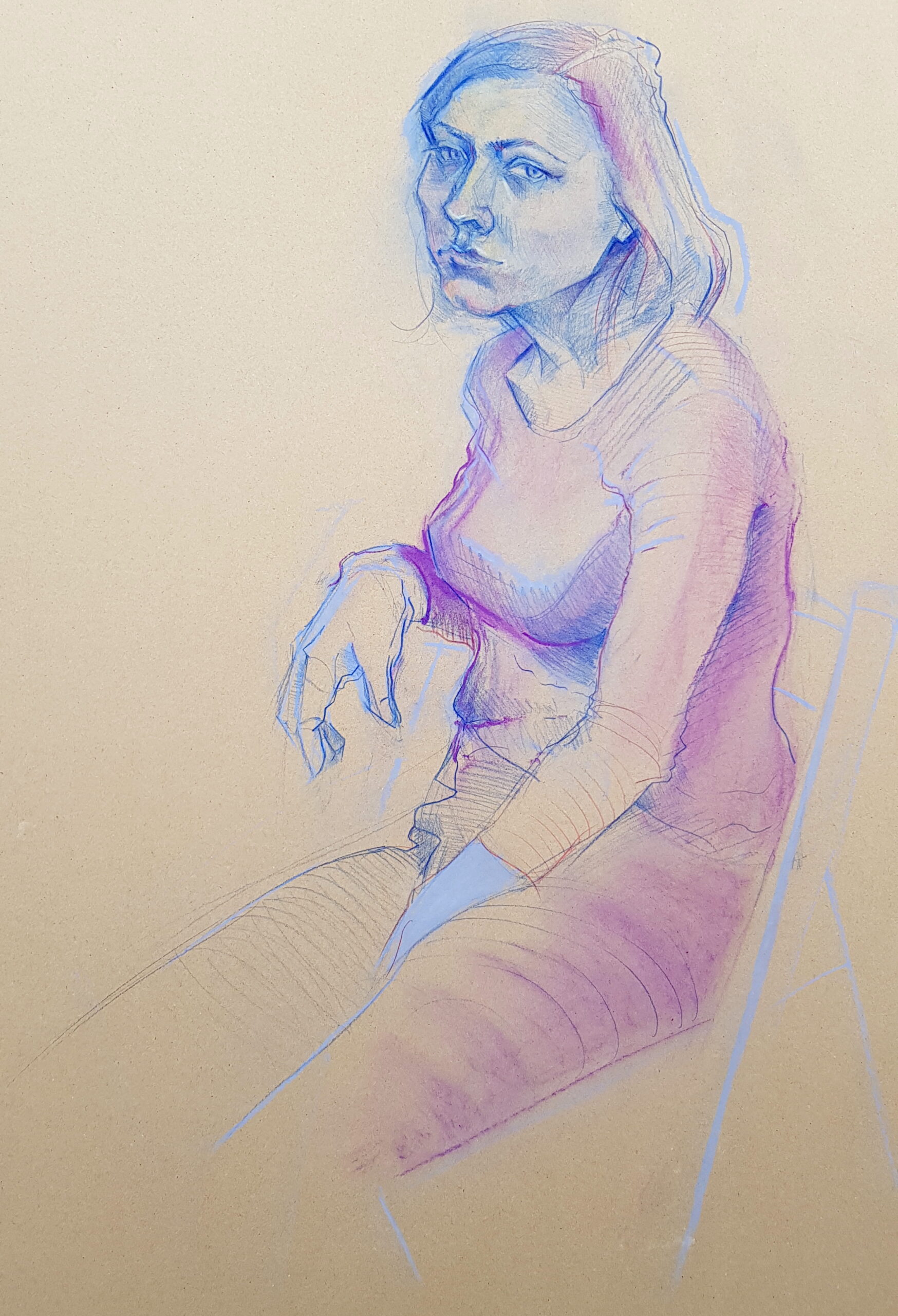 Rysunek Postaci - postać siedząca - nauka rysowania w RysunekArchitektura