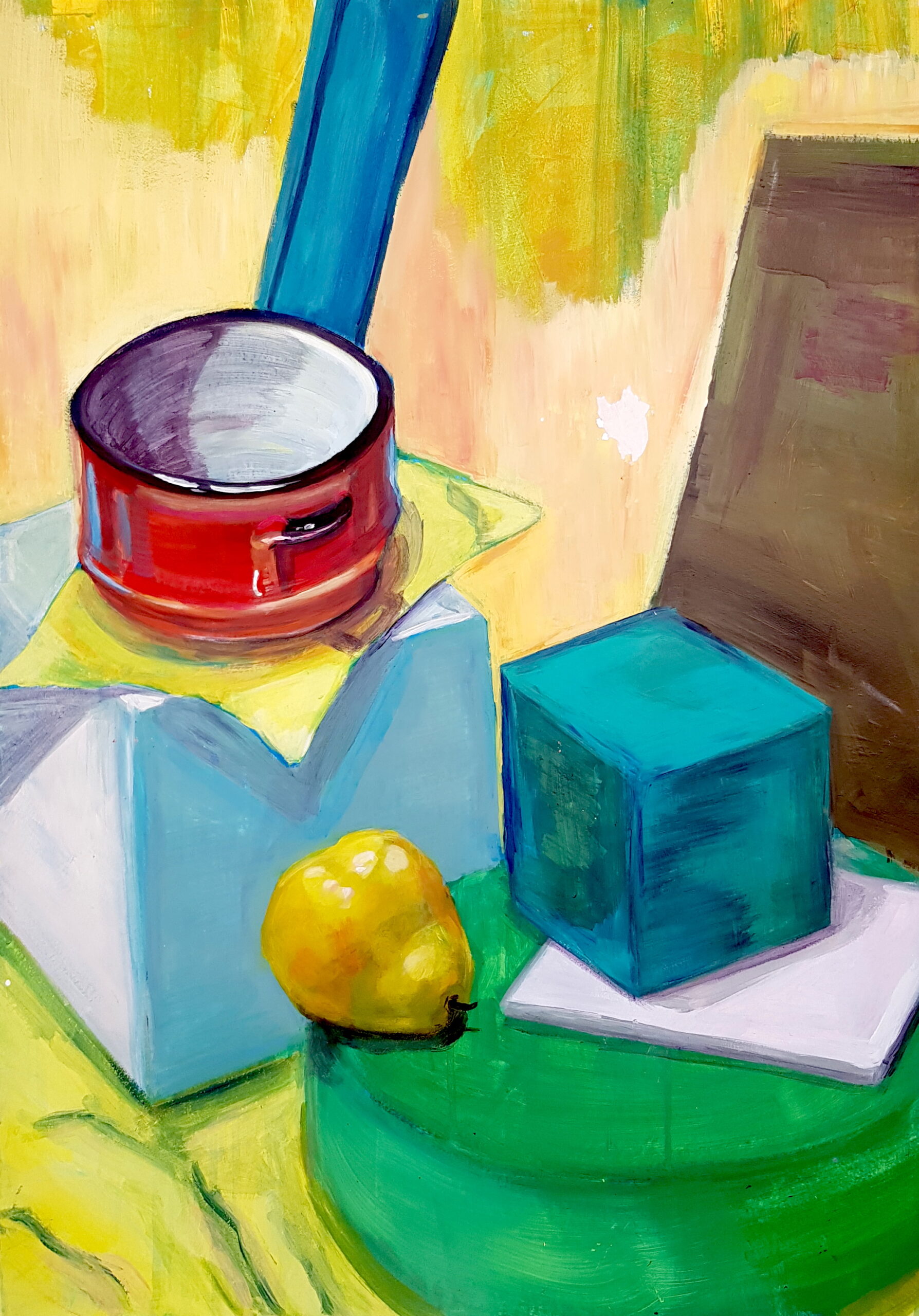 Martwa natura - malarstwo akrylowe - praca wykonana przez ucznia RA