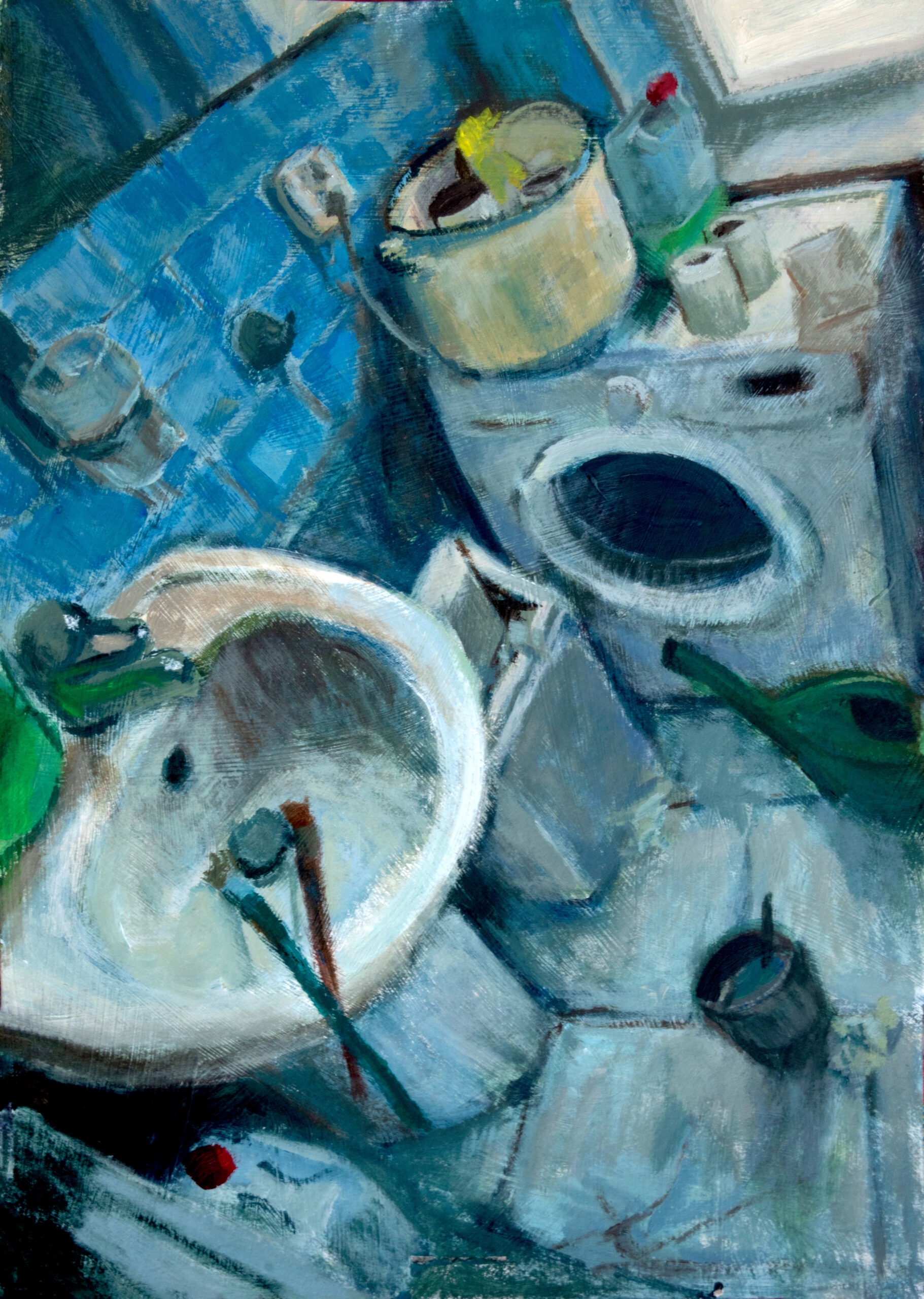 Przykładowa praca do portfolio kandydata - malarstwo akrylowe - praca wykonana przez ucznia kursów przygotowawczych w szkole RysunekArchitektura