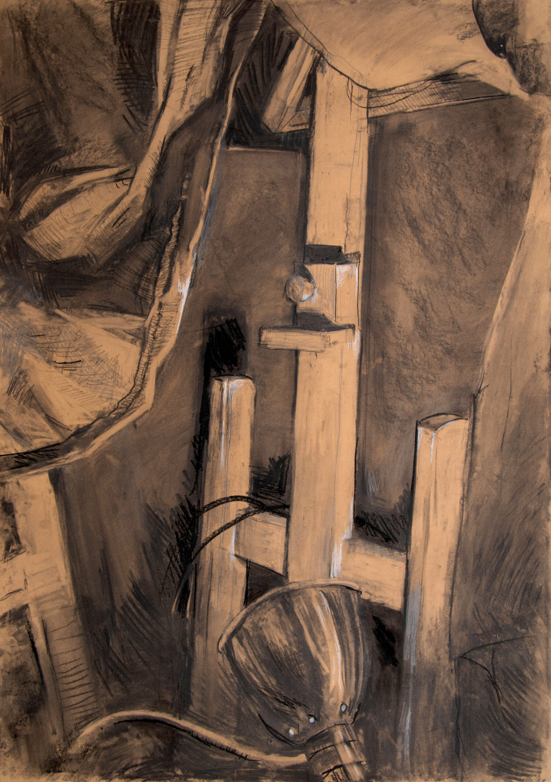 Martwa natura - węgiel i ołówek - nauka rysowania w RysunekArchitektura