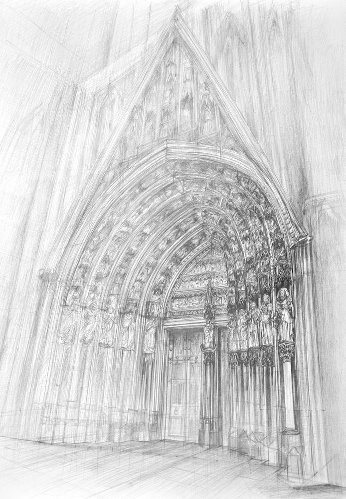 portal gotycki - rysunek architektury