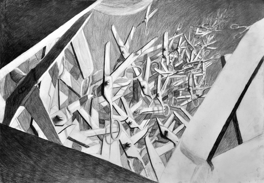 nożyczki_praca wykonana podczas kursu rysunku