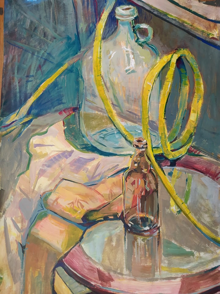 Martwa natura - malarstwo akrylowe - nauka malowania na kursie przygotowawczym w Pracowni RysunekArchitektura