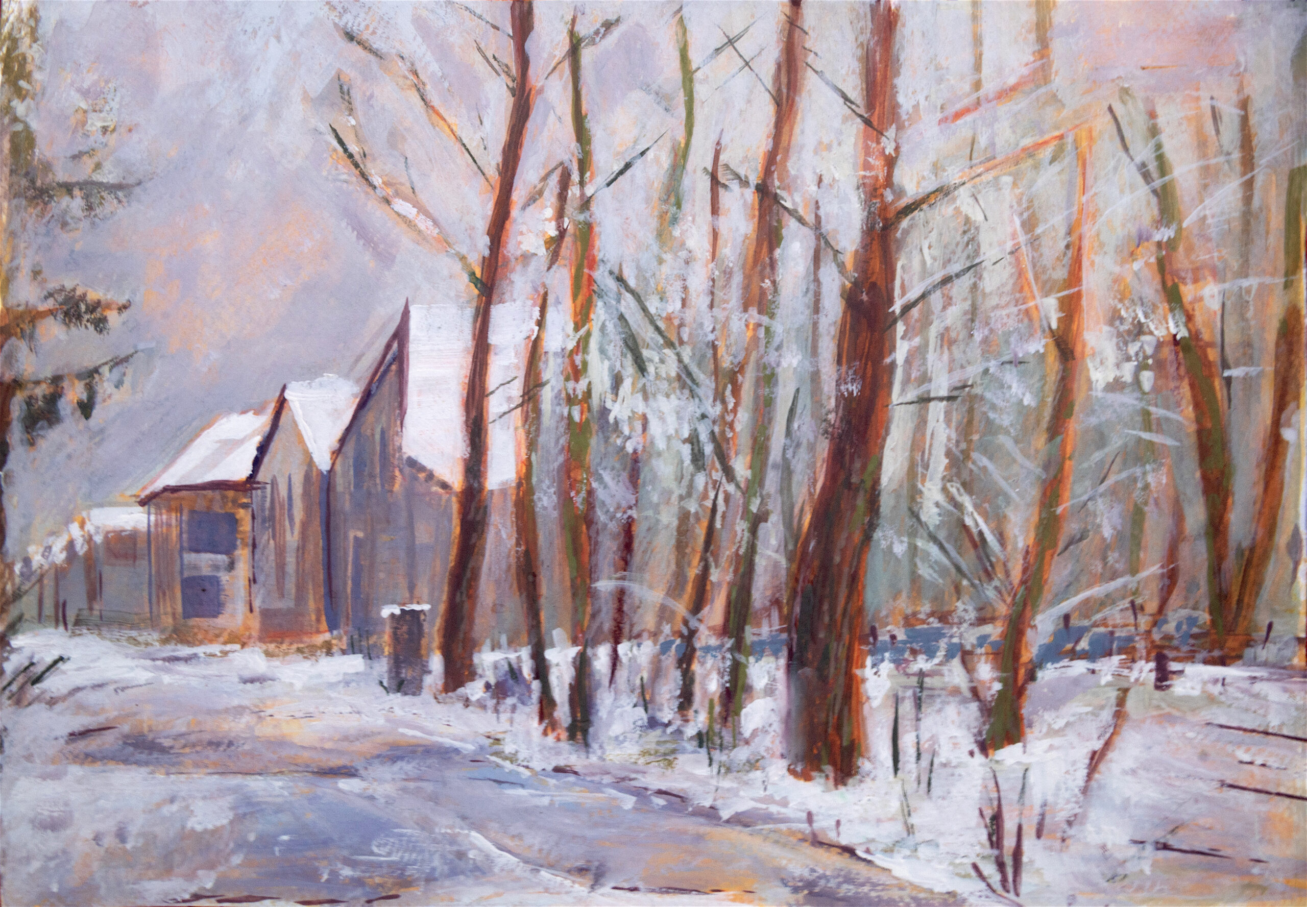 Przykładowa praca z portfolio kandydata - pejzaż w malarstwie - praca wykonana na kursie przygotowawczym w szkole RA