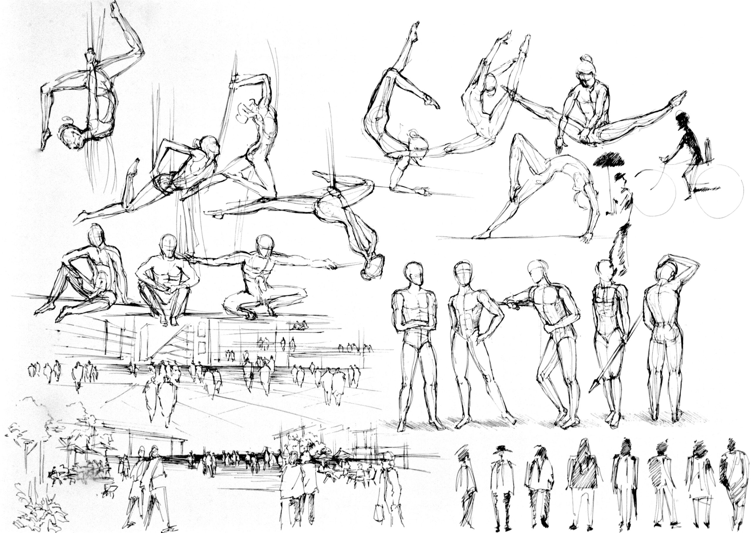 Szkic Postaci - postać w ruchu - praca wykonana w Pracowni RysunekArchitektura