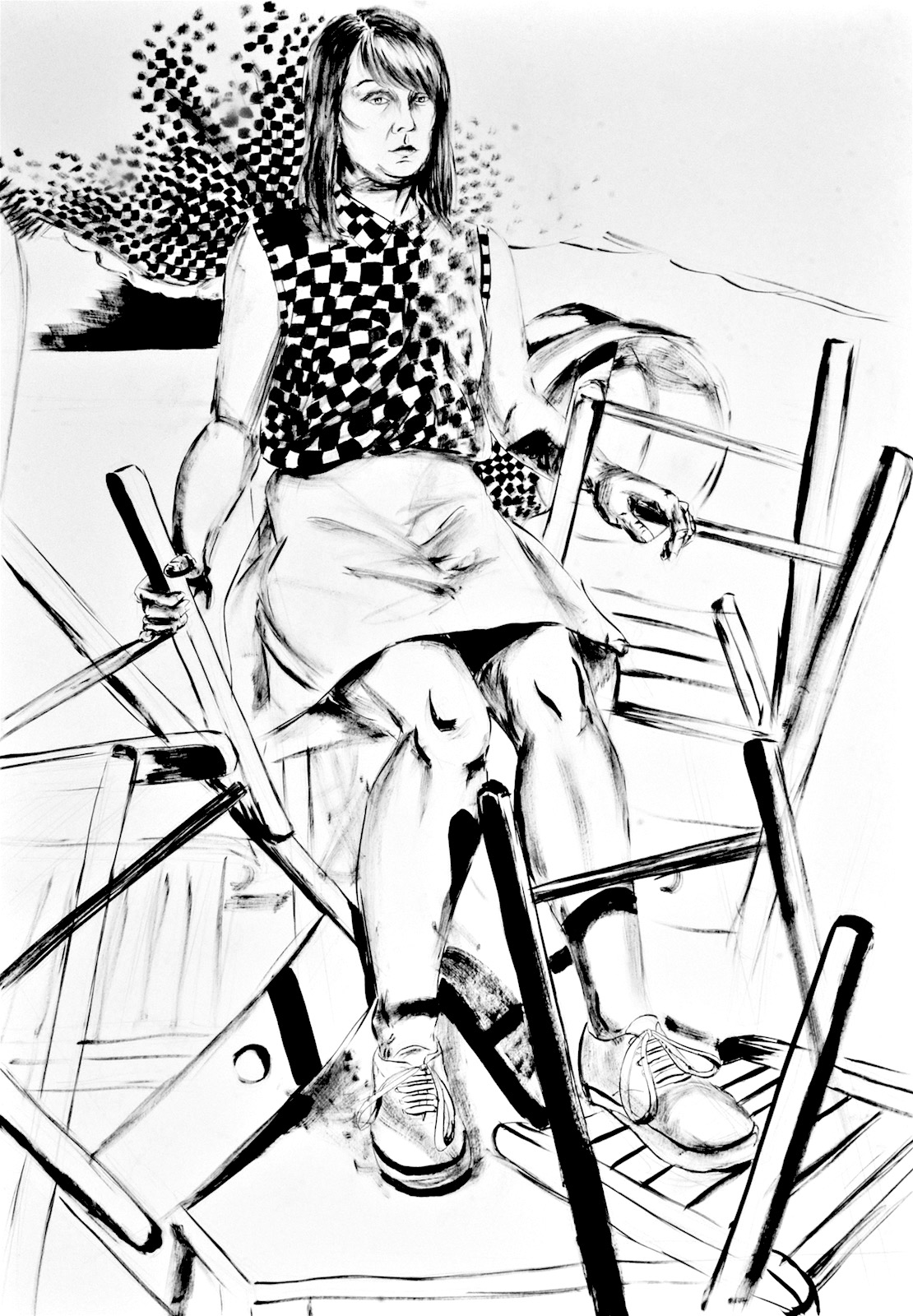 Rysunek Postaci - postać siedząca - nauka rysowania w szkole RysunekArchitektura