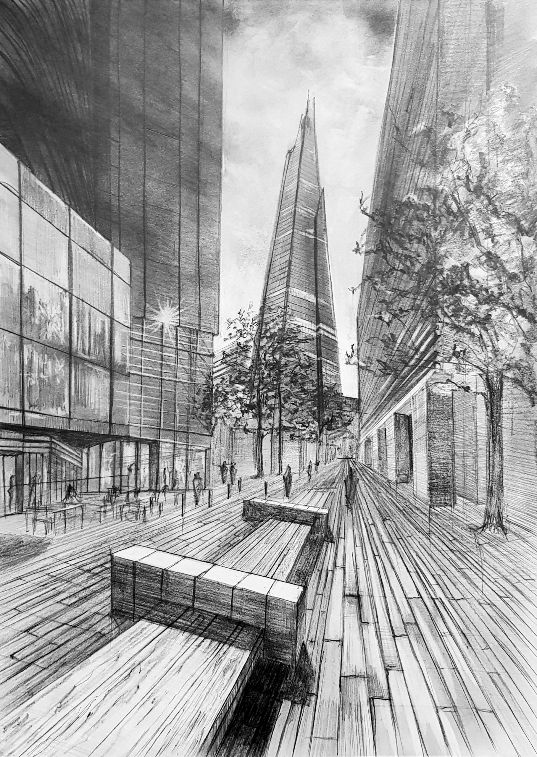Rysunek architektoniczny - wieżowce - nauka rysunku architektonicznego w RysunekArchitektura