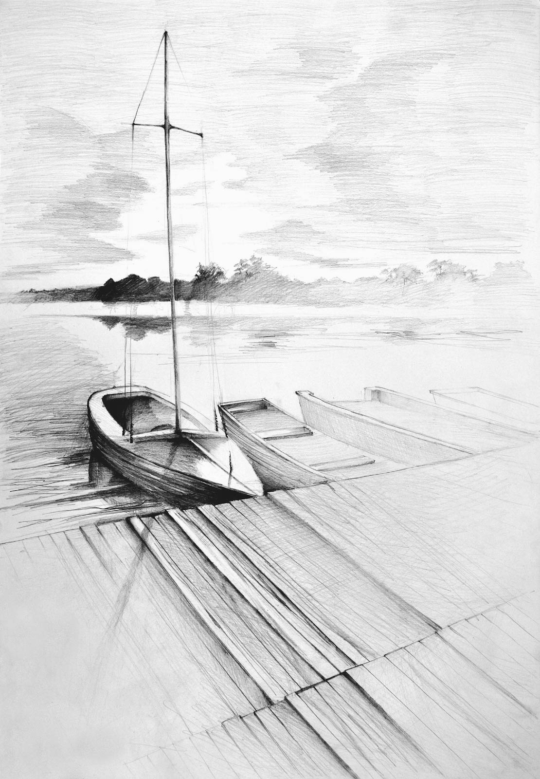 Przykładowa praca z portfolio kandydata - ołówek - nauka rysunku RysunekArchitektura