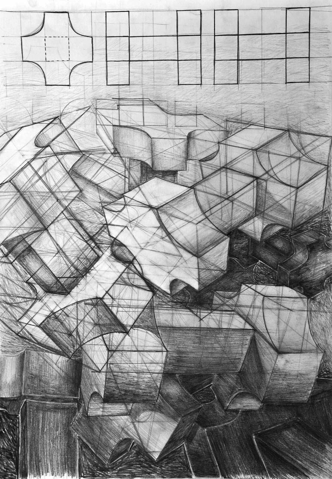 Przykładowa praca z portfolio kandydata - ołówek - nauka rysunku w RysunekArchitektura