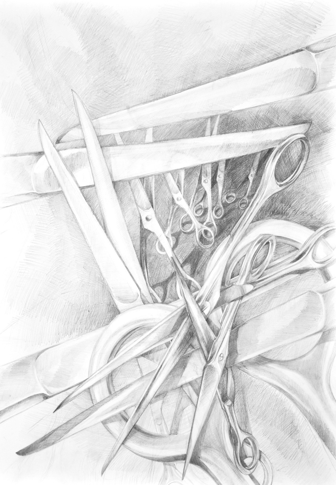 Martwa natura - nożyczki - kurs rysowania w RA