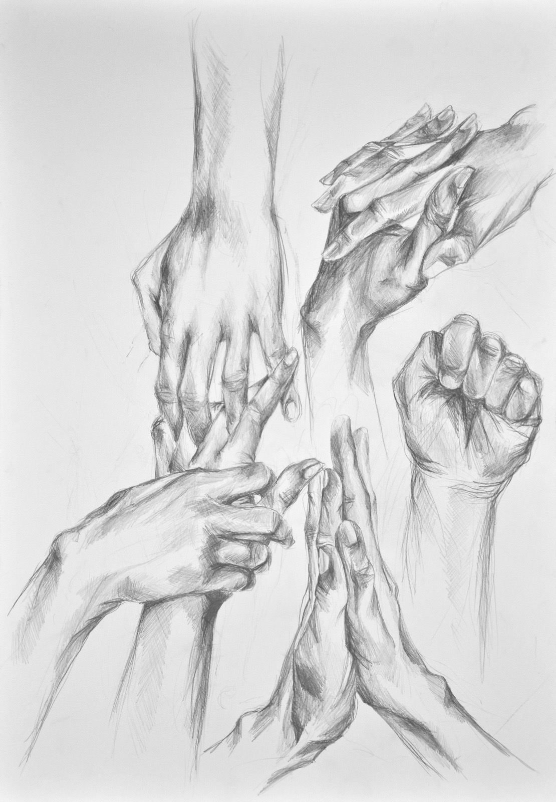 Rysunek Postaci - studium dłoni - kurs rysowania w RysunekArchitektura