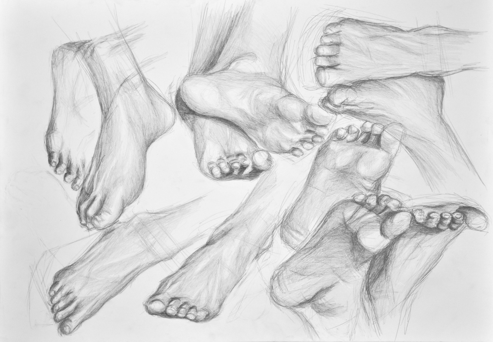 Rysunek Postaci - studium stopy - kurs rysowania w RA