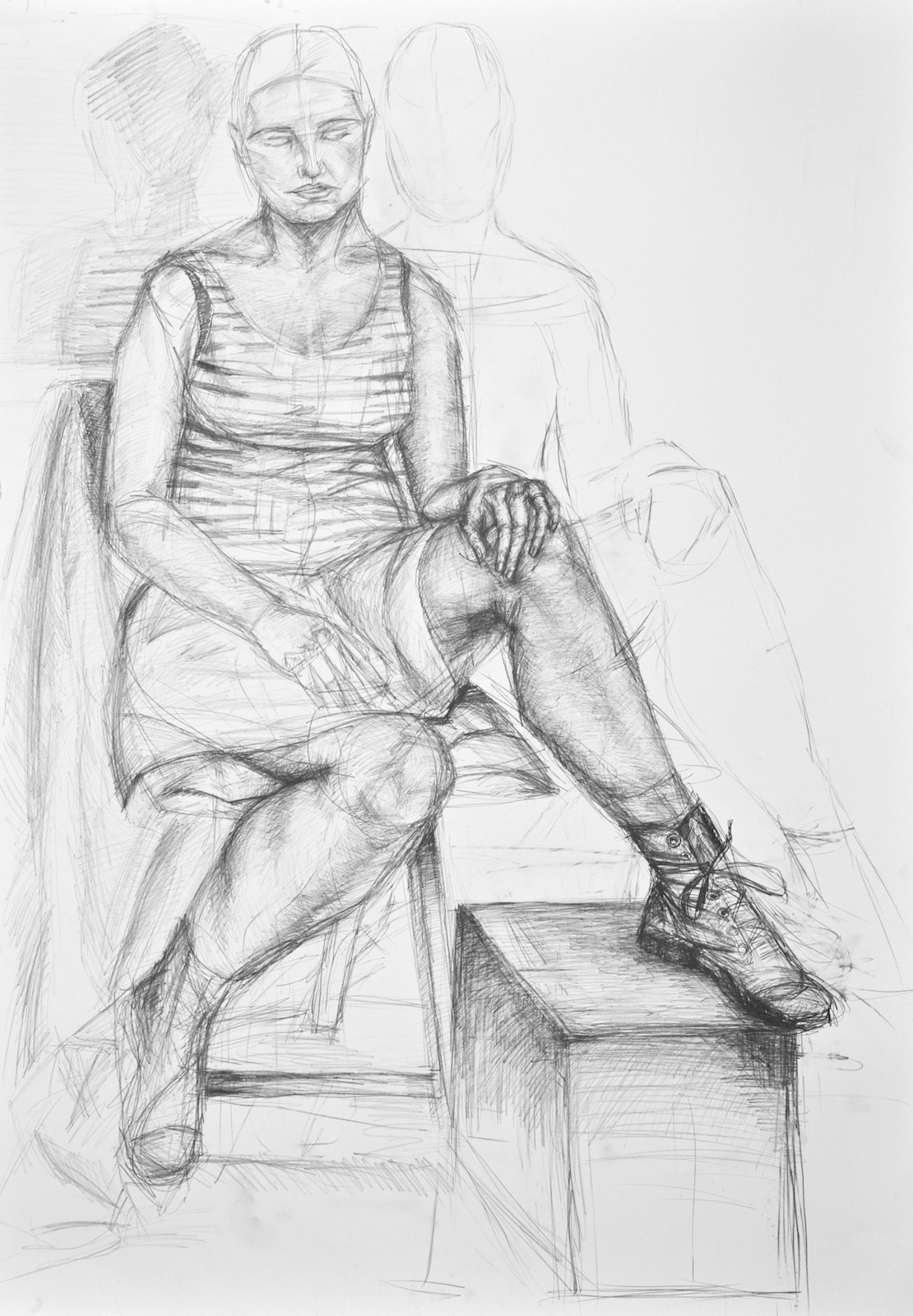 Rysunek Postaci - postać siedząca - kurs rysowania w RysunekArchitektura