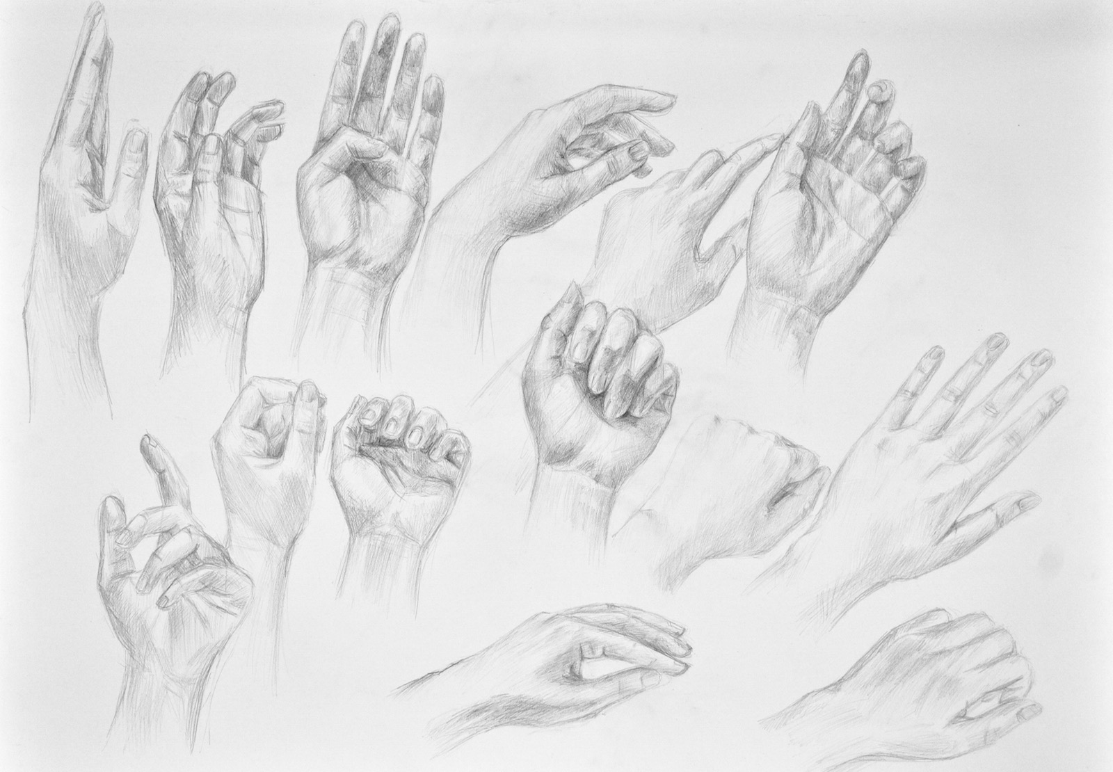 Rysunek Postaci - studium dłoni - nauka rysunku Poznań RysunekArchitektura