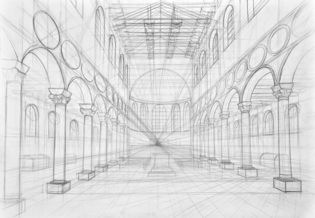 Rysunek architektoniczny - łuki i sklepienie - RysunekArchitektura